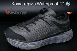 Термо кроссовки vegas зима. кожа, автошнуровка.  41,42,43,44,45 размер