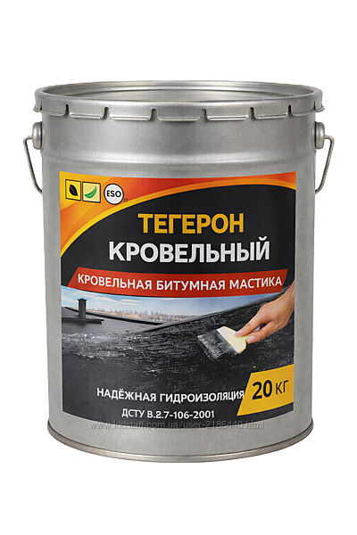 Тегерон Кровельный Ecobit ведро 20,0 кг - кровельная битумная мастика 