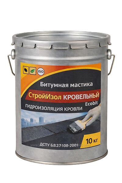 Битумная мастика ведро 10,0 кг СтройИзол Кровельный ЭКОБИТ 