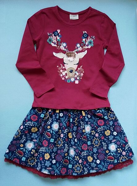 Комплект з Рiздвяним принтом-Апплiкац.116-134см-Комплекты110-146-Waikiki