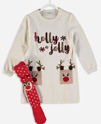 Вязана Сукня Вайкiкi-122см/Кiшенi/Оленi/Колготи-Вязаные Платья-4-11лет