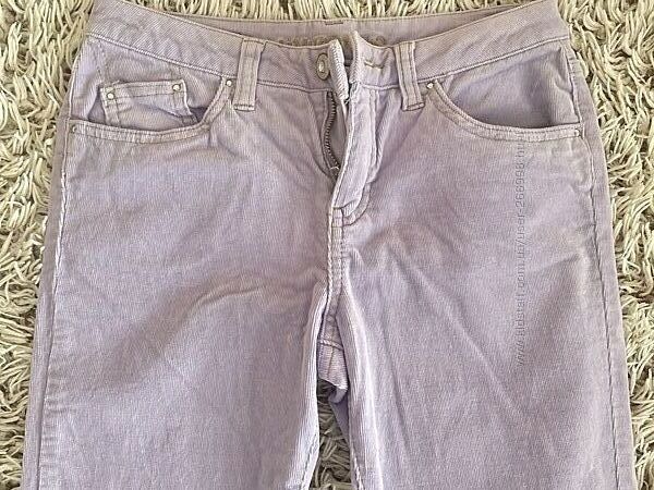 Мягкие лиловые джинсы для девочки, велюр, 140-145см