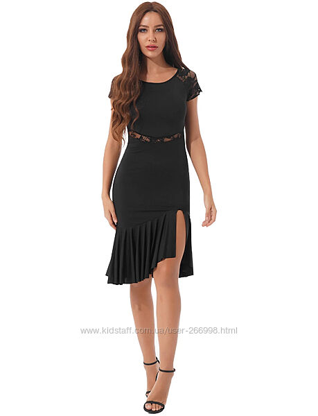 Платье для латины, черное, размер М