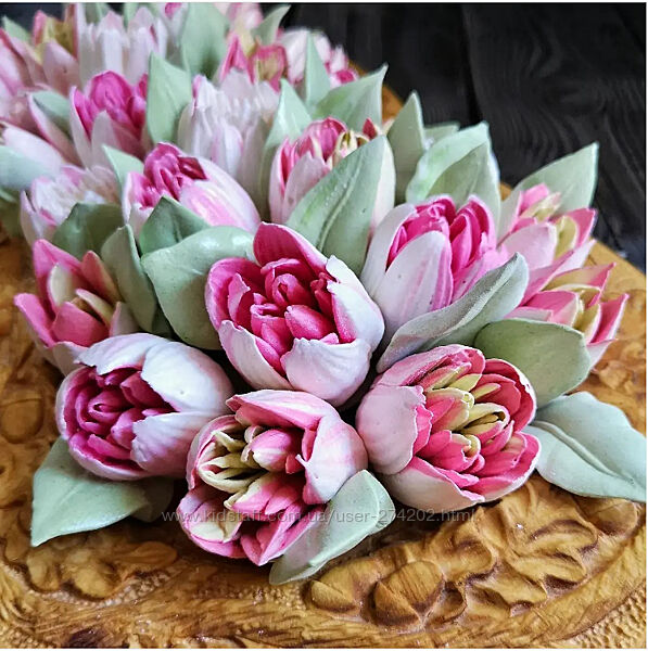 Тюльпаны из зефира Лариса Лазарева