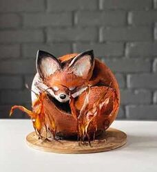 Торт Лисенок в 3D технике Анастасия Казарьянц pro. moi. tort
