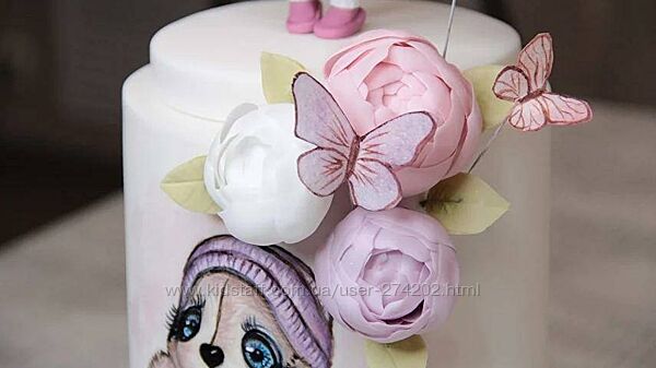 Три вида декора. Пионы, зелень и бабочки Диля Кабилова