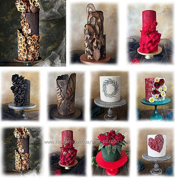 Бархатные текстуры на тортах из шокоарта Наталья Бондаренко