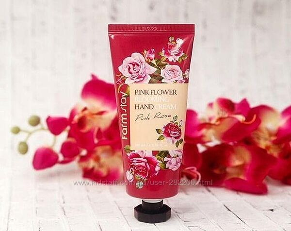 Крем для рук с экстрактом розы FarmStay Pink Flower Blooming Hand Cream 