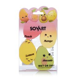 Набір спонжів для макіяжу Sovart Фрукти, 4 шт