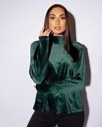 Водолазка женская гольф из плюшевого велюра