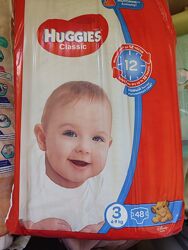 Продам підгузки Huggies classic 3 48шт 200